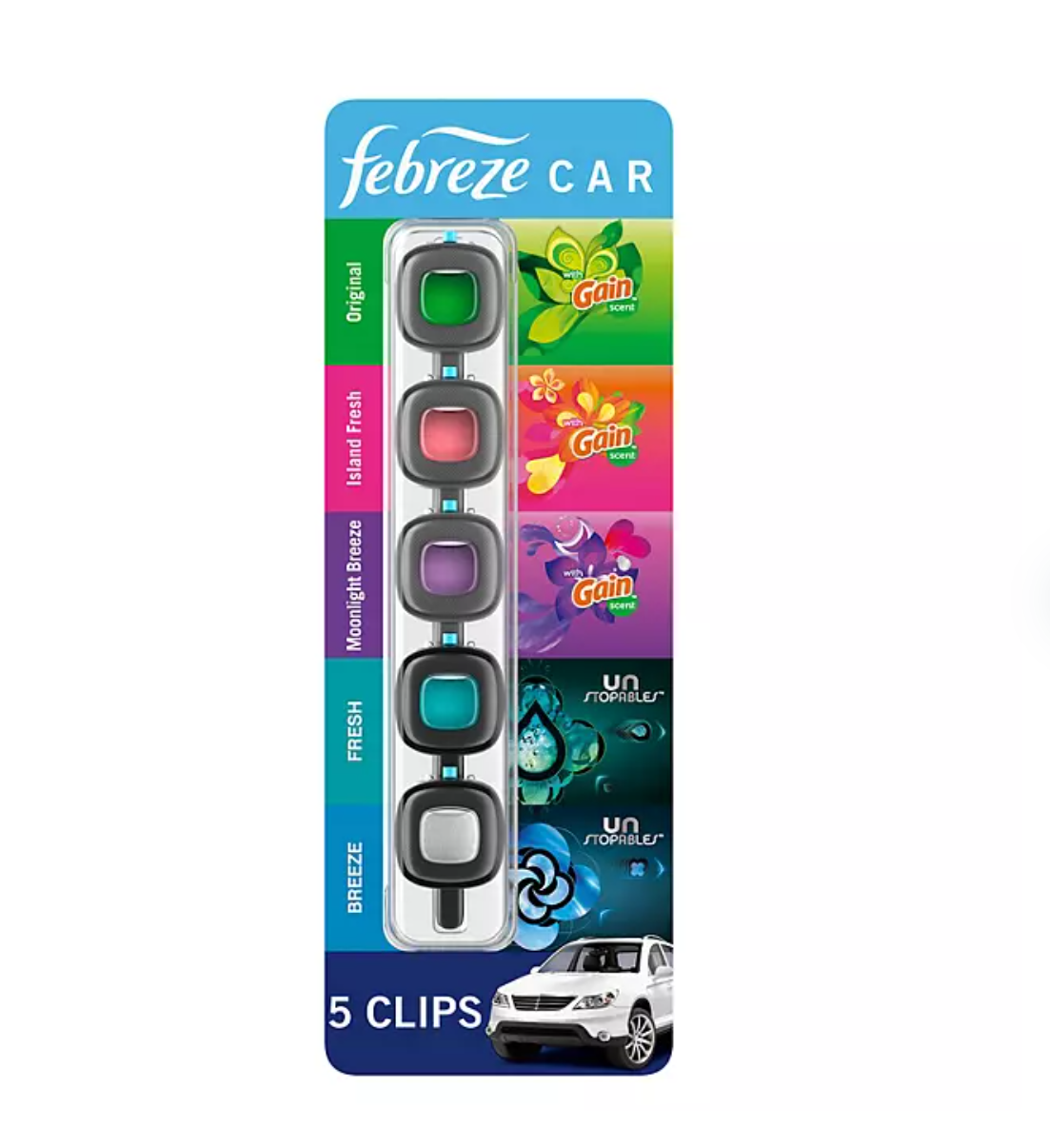 Febreze Car Air Freshener Vent Clips, Mixed Scent, 5 ct. - Bellso